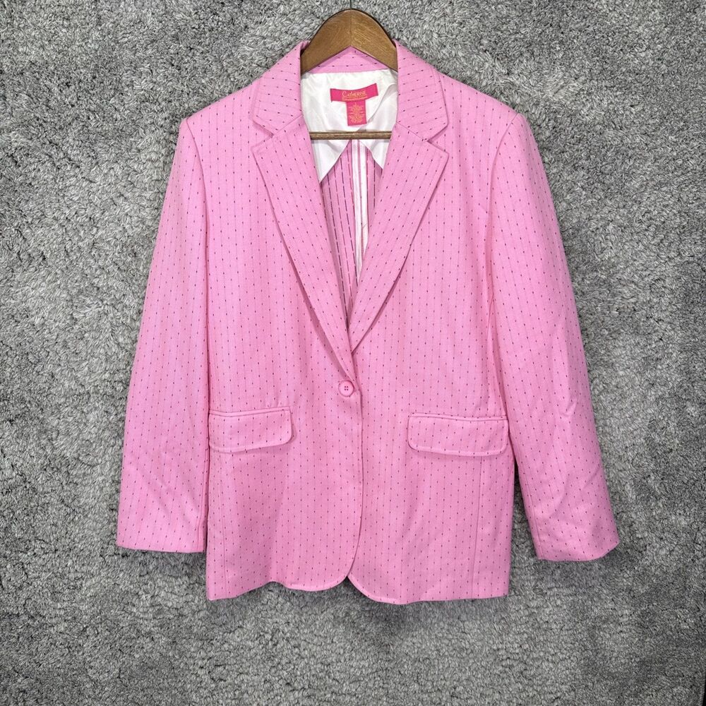 Catherine Malandrino Pink Suit Jacket Blazer Size Large Pockets Classic Career